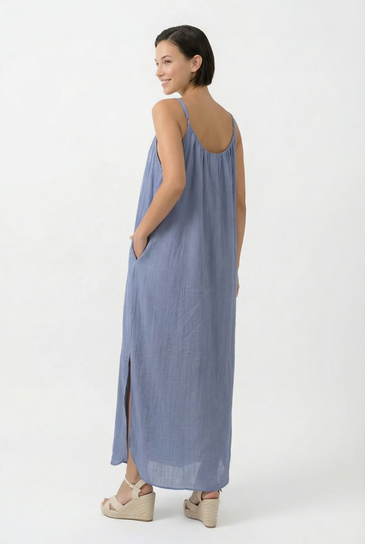 Light Blue Rayon Summer Dress