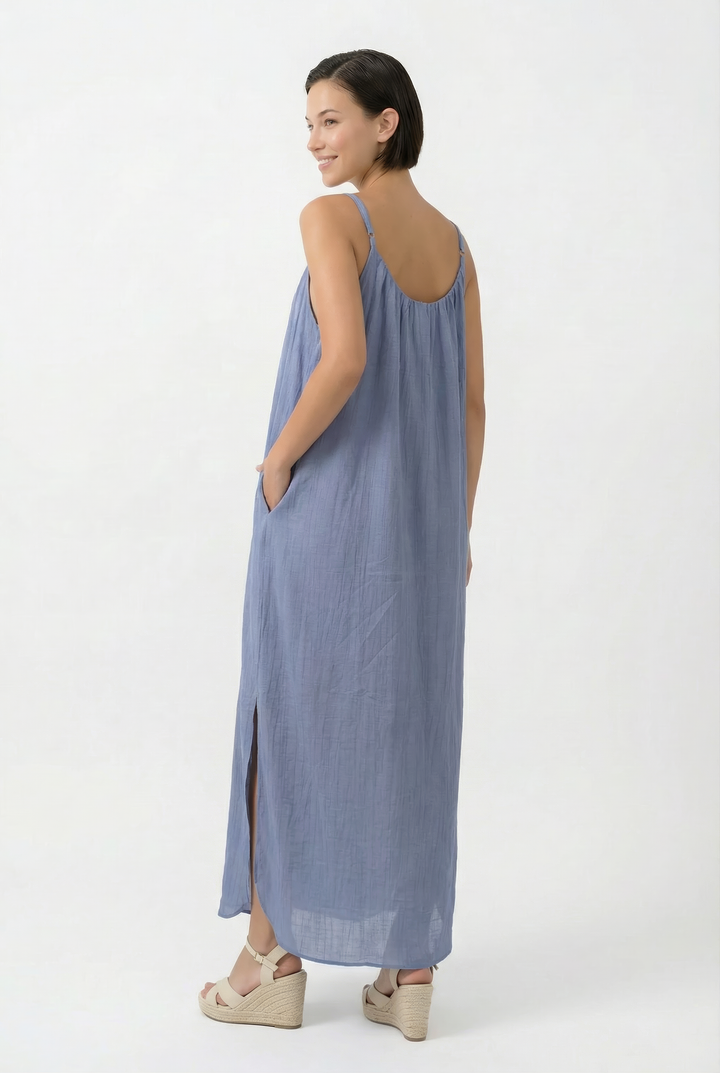 Light  Blue Rayon Summer Dress