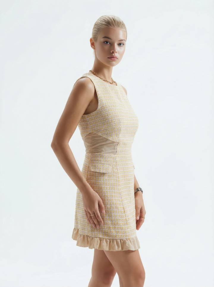 Yassi Yellow Tweed Mini Dress