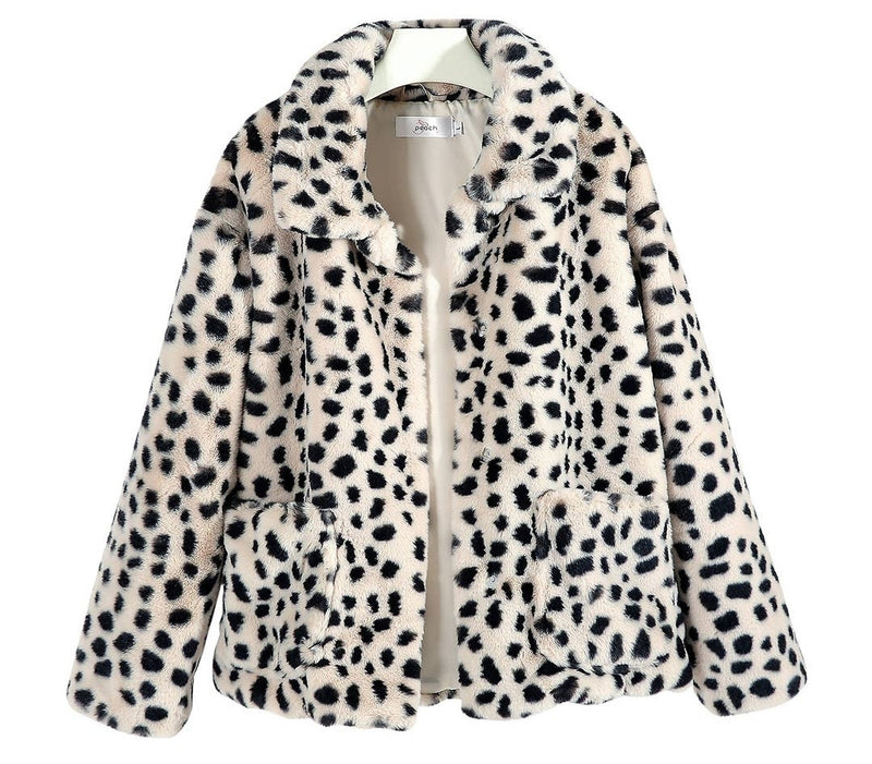 Cappotto in pelliccia sintetica leopardata