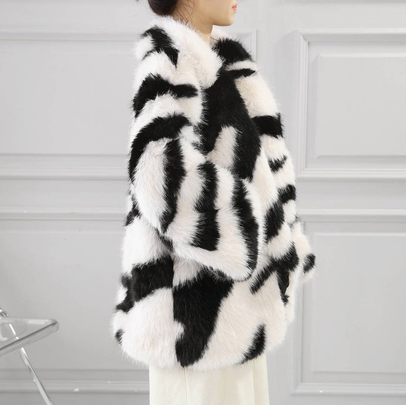 Black & White Faux Fur coat