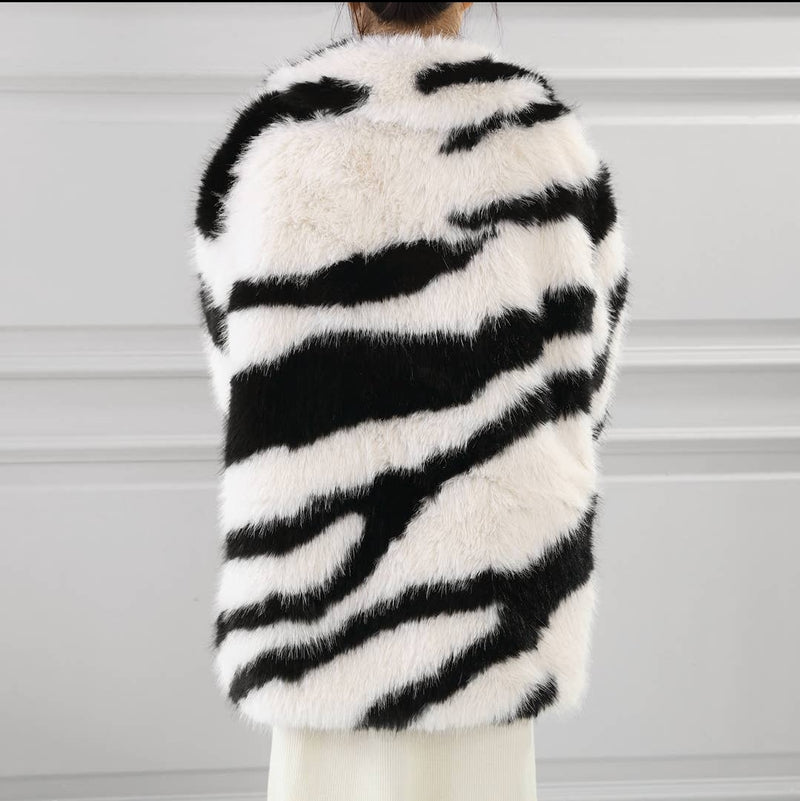 Black & White Faux Fur coat