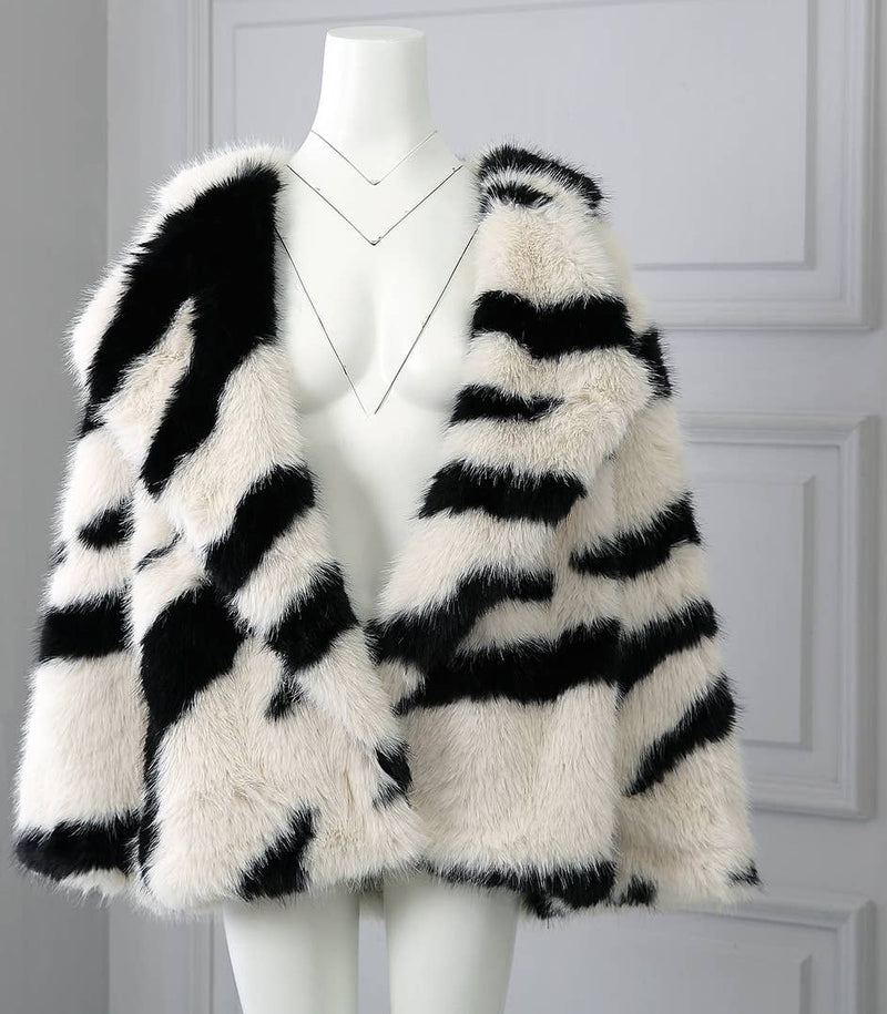 Black & White Faux Fur coat