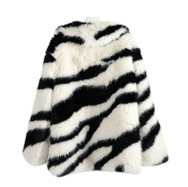 Black & White Faux Fur coat