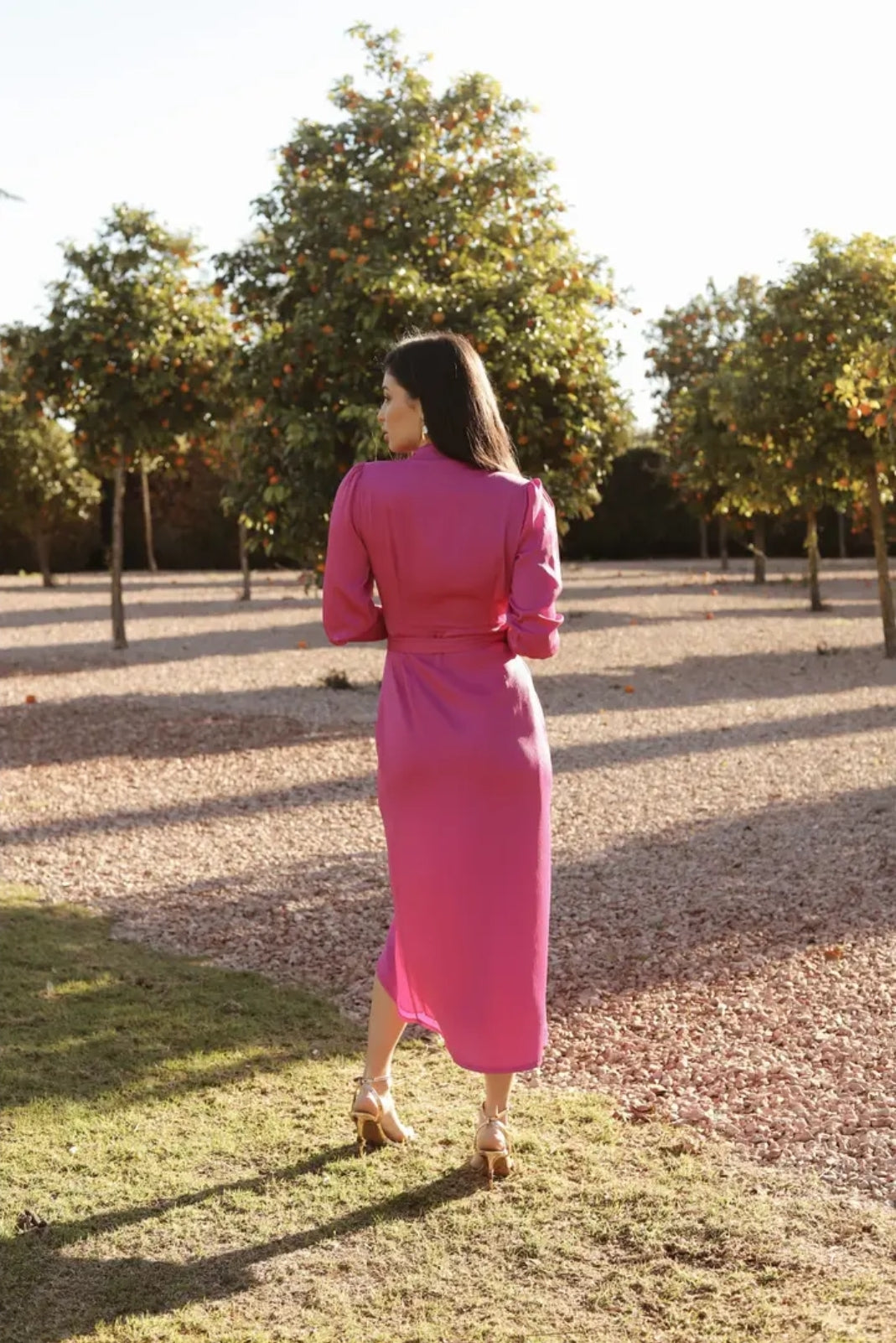 Fuchsia Luxe Wrap Dress