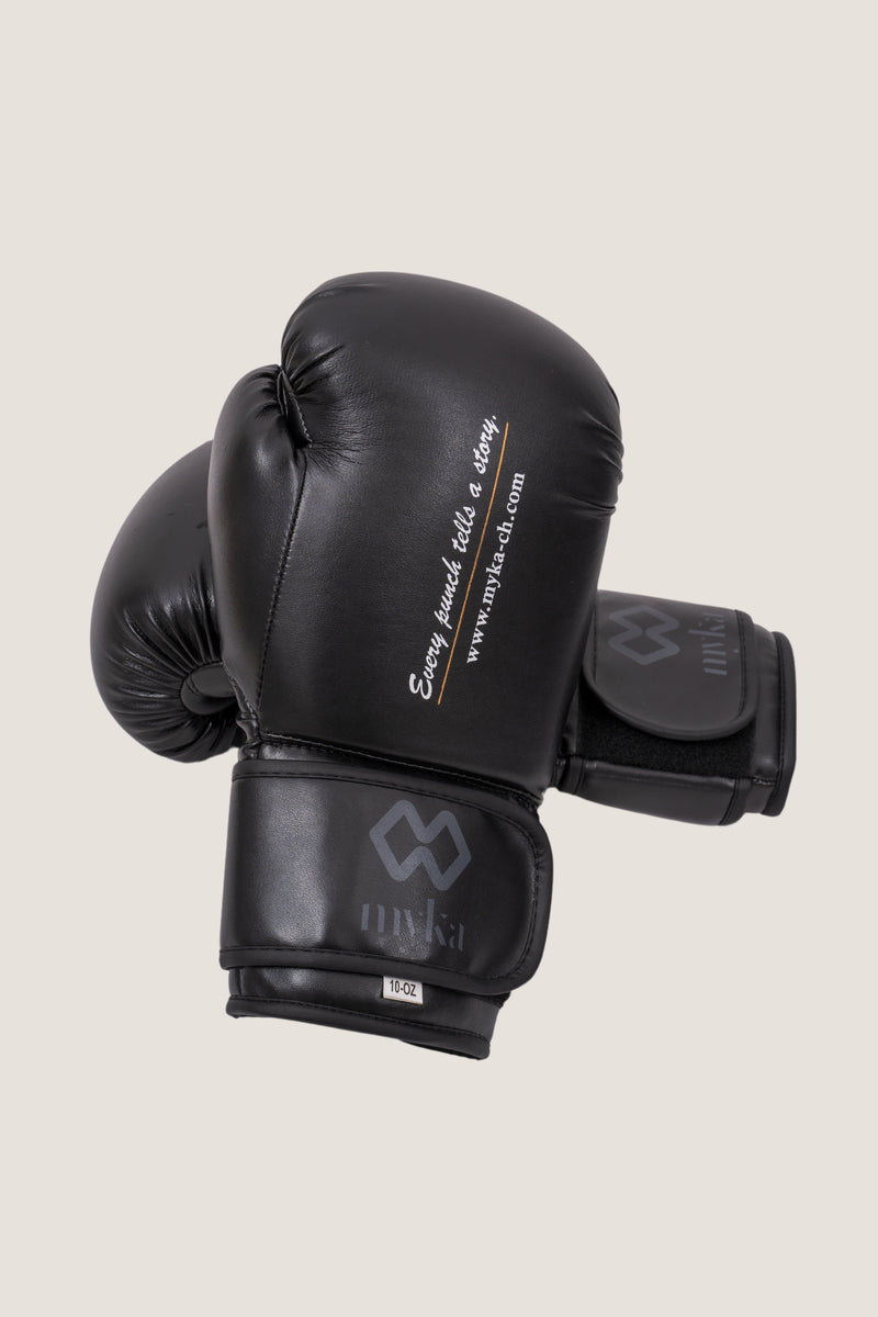 Black Synthetic leather boxing gloves