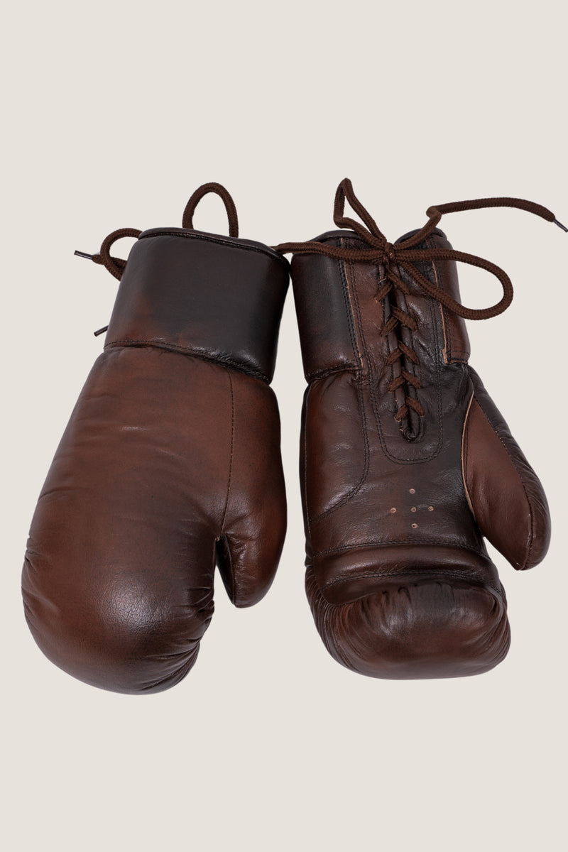 Brown real leather gloves