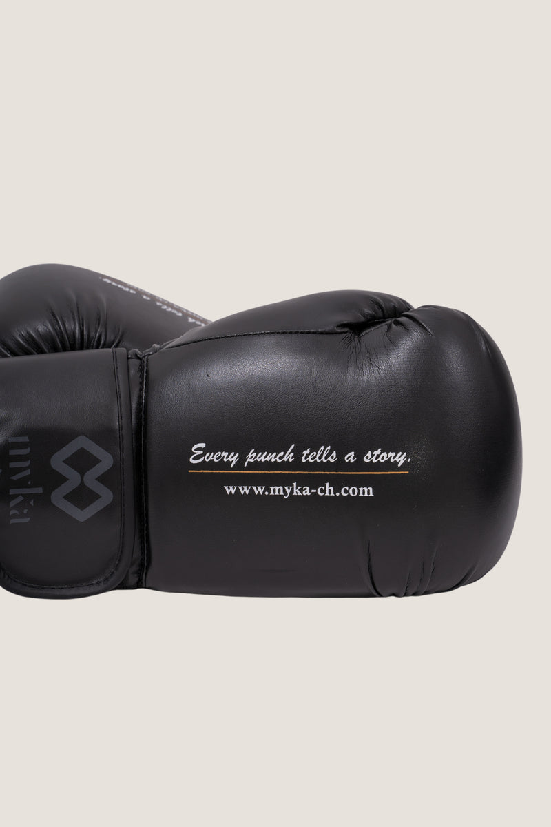 Black Synthetic leather boxing gloves