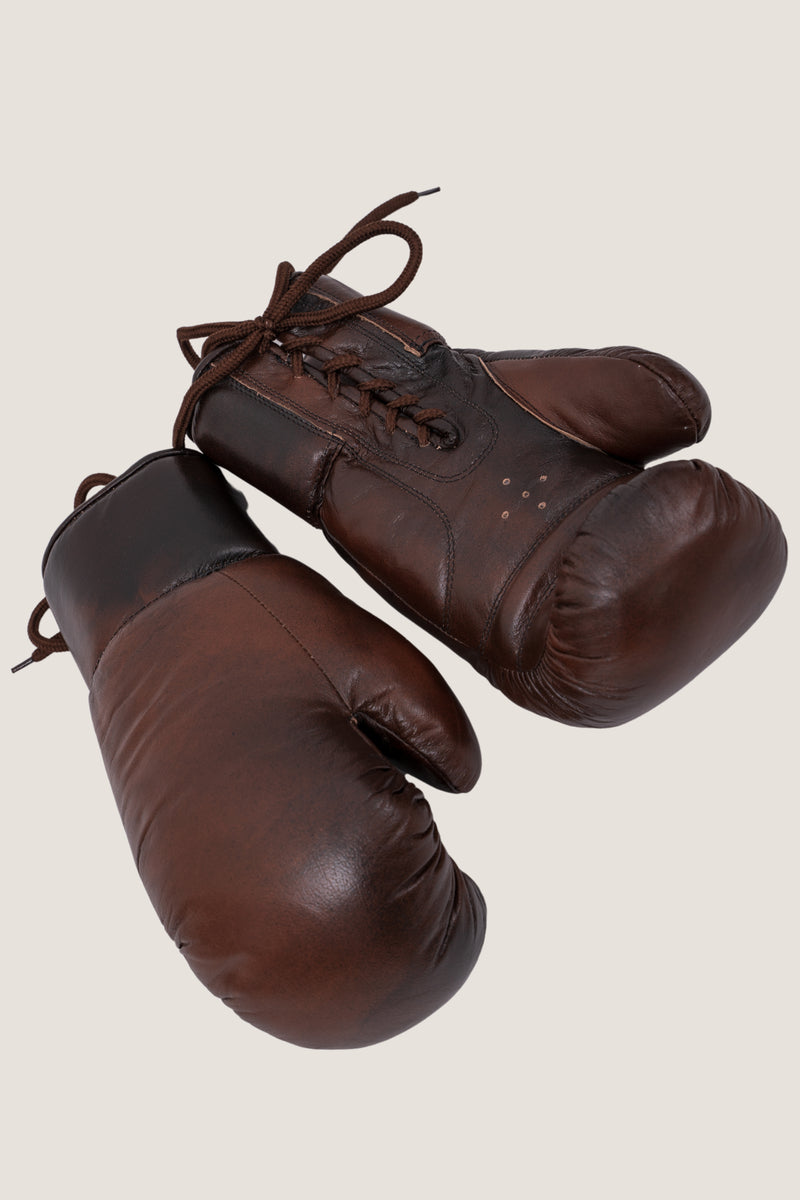 Brown real leather gloves